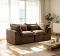 74.8-Inch Khaki Corduroy Oversized Cloud Modular Sectional Sofa